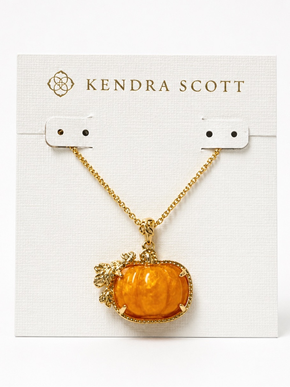 Kendra Scott Pumpkin Gold Long Pendant Necklace